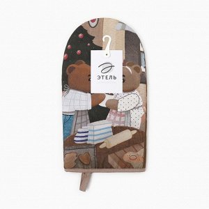 Варежка-прихватка новогодняя «Этель» Bears, 15x28 см, саржа, хлопок 100%, ватин 250 г/м²
