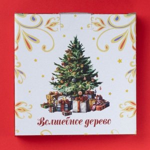 Тарелка керамическая Доляна «Волшебное дерево», керамика, 15x3 см, цвет белый