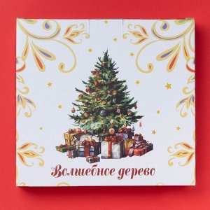 Тарелка новогодняя Доляна «Волшебное дерево», керамика, 24,5x23,5x3,5 см, цвет белый