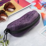 Футляр для очков, отдел на молнии, с карабином, цвет фиолетовый