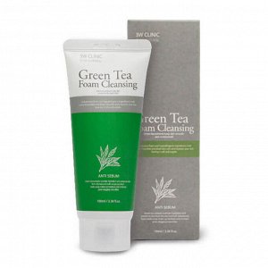 3W Clinic Green Tea Foam Cleansing Очищающая пенка с экстрактом зелёного чая 100мл