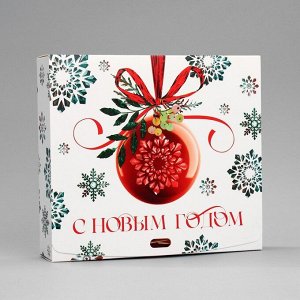 Коробка подарочная новогодняя складная «Снежинки», 20 х 18 х 5 см, БЕЗ ЛЕНТЫ