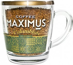 Кофе сублимированный в стеклянной кружке «Columbian»  ТМ Maximus 70гр.  1*12	"