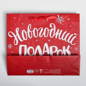 Пакет подарочный «Новогодний подарок», ML 23 х 27 х 11.5 см