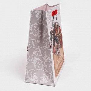 Пакет подарочный новогодний ламинированный «Письмо с подарками»,18x23x10 см