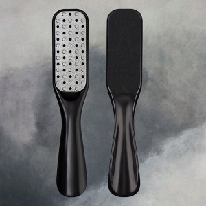 Пилка для пяток, лазерная/наждачная, двусторонняя, 18 см, чёрная