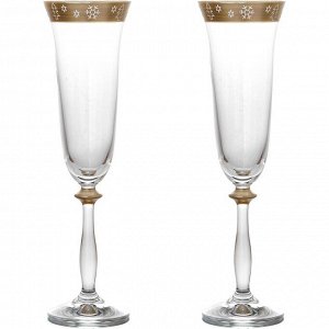Набор бокалов для шампанского из 2 шт."новогодний" 190 мл. высота=25 см.