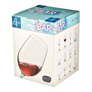 Набор бокалов для вина из 4 шт. "бар" 550 мл высота=24 см (кор=12набор.)