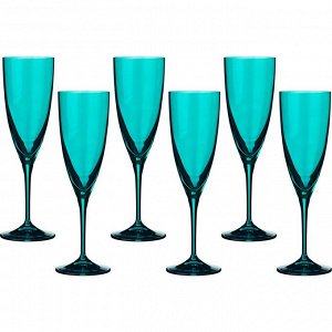 Набор бокалов для шампанского из 6 шт. "kate" 220 мл.высота=23 см. (кор=8набор.)