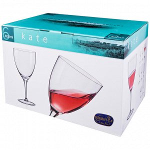 Набор бокалов для вина из 6 шт. '"kate optic" 400 мл. высота=21 см (кор=8набор.)