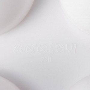 Форма для муссовых десертов и выпечки KONFINETTA «Десерт с фруктами», 30x17.5x4.5 см, 6 ячеек (d=7 см), силикон, белая