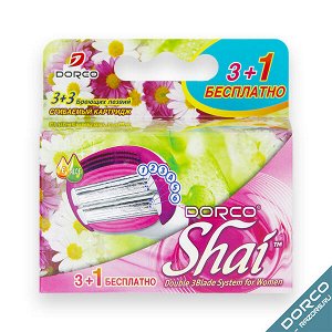 DORCO SHAI Sweetie (3+1 шт), кассеты женские с 6 лезвиями