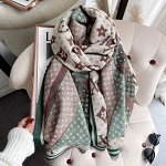 Женский палантин с принтом, цвет зеленый/коричневый