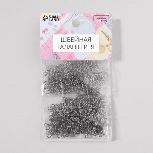 Крючок пришивной №0, 10 x 6 мм, 100 шт, цвет серебряный