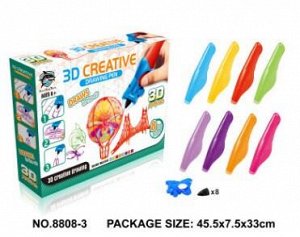 Набор Набор 3D для создания объемных фигур 8808-3, в наборе 8 цветов. Размер: 45.5*7.5*33см, цена за 1 набор