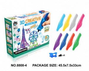 Набор Набор 3D для создания объемных фигур 8808-4, в наборе 8 цветов. Размер: 45.5*7.5*33см, цена за 1 набор