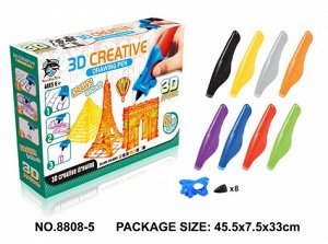 Набор Набор 3D для создания объемных фигур 8808-5, в наборе 8 цветов. Размер: 45.5*7.5*33см, цена за 1 набор