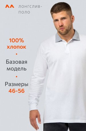 Мужской базовый лонгслив-поло Happyfox