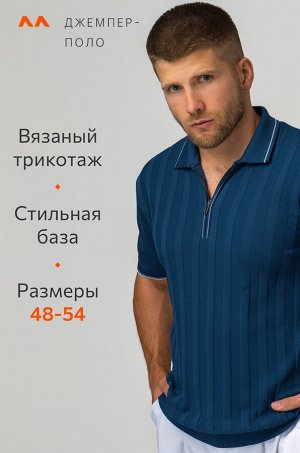 Мужская футболка-поло из вязаного трикотажа Happyfox