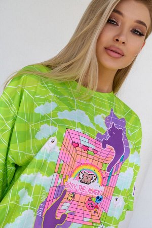 Футболка Bona Fide: OVERSIZE T- shirt JOY "Green"