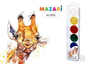 Краски 6 цв. акварельные "Mazari Animals park" б/к медовая 1/50 арт. M-2050
