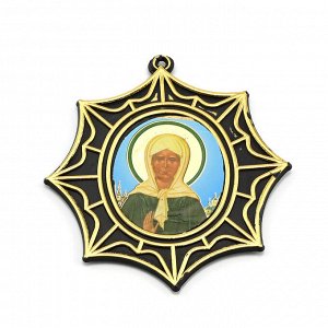 Икона автомобильная "Матрона" в рамке звезда 80*80мм.