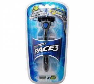 DORCO Станок для бритья PACE 3 (+ 2 кассеты), система с 3 лезвиями, на подставке  NEW