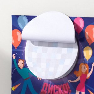 Магнит на холодильник с блоком для записей «Диско», 12.5x12.5 см