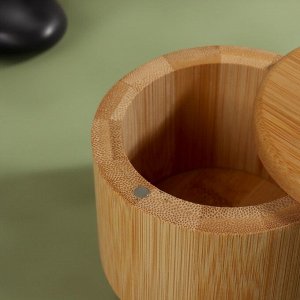 Органайзер для хранения «BAMBOO», с раздвижной крышкой, d 9 x 7 см, цвет коричневый