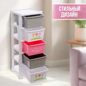 Комод детский пластиковый , 5 секций