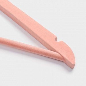 Плечики - вешалки для одежды LaDо́m Rose Gold, 44.5x1.2x23 см, 2 шт., с перекладиной, покрытие вельвет, широкие плечики, розовые