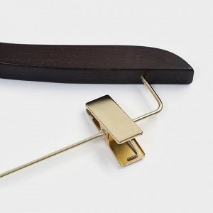Плечики - вешалка для костюмов LaDо́m Brown Gold, 40.5x2.7x29 см, с зажимами, широкие плечики, дерево бук
