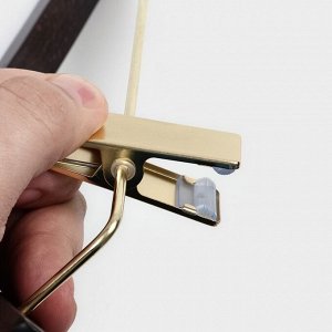 Плечики - вешалка для костюмов LaDо́m Brown Gold, 40.5x2.7x29 см, с зажимами, широкие плечики, дерево бук