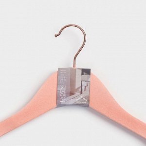 Плечики - вешалка LaDо́m Rose Gold, 45x6x23.5 см, покрытие вельвет, широкие плечики, розовые
