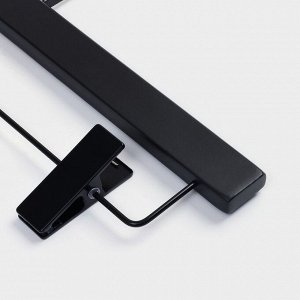 Вешалка для брюк и юбок LaDо*m Black Lotus, 35*1,1*24 см, длинный крюк, с зажимами, цвет чёрный