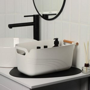 Контейнер для хранения с ручкой LaDom «Лаконичность», 39.5x22.5x17 см, белый