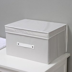 Короб стеллажный для хранения с крышкой LaDо́m, 40x30x25 см, серый