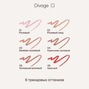 Диваж Автоматический карандаш для губ Let’s Talk long-lasting lip liner Divage Тон 05