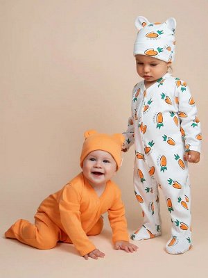 Комплект комбинезонов (слипов) детских с шапочкой Amarobaby Nature, белый/киты