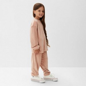 Костюм детский (свитшот, брюки) KAFTAN Plushy 36 (134-140 см), бежевый