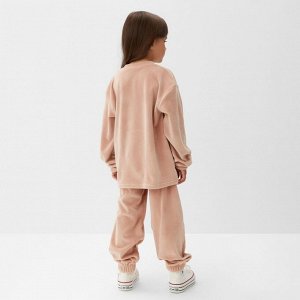 Костюм детский (свитшот, брюки) KAFTAN Plushy 36 (134-140 см), бежевый