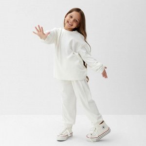 Костюм детский (свитшот, брюки) KAFTAN Plushy 30 (98-104 см), белый