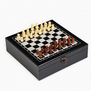 Подарочный набор игр «4 в 1», шахматы, домино, карты, деревянная подарочная версия