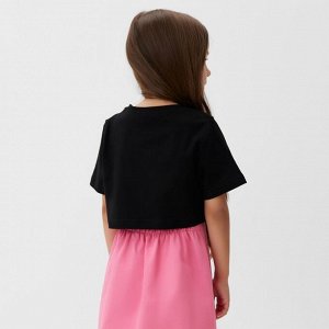 Футболка детская укороченная KAFTAN Basic line 28 (), чёрная