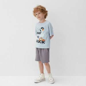 Футболка детская в полоску KAFTAN Duck, голубой/белый