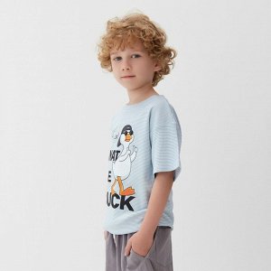 Футболка детская в полоску KAFTAN Duck, голубой/белый