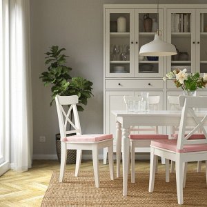 JUSTINA, Подушка для стула, розовая/белая, 42/35 х 40 х 4 см