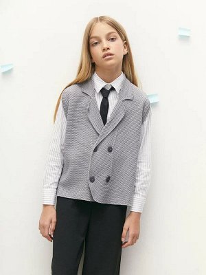 Жилет Amarobaby Pure Love School Vest, вязаный, серый