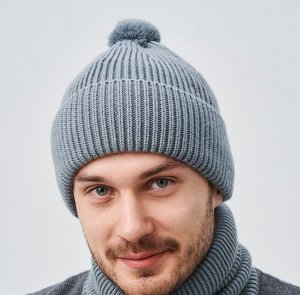 Шапка мужская на флисе с шерстью мериноса