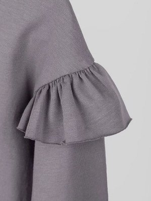 Лонгслив детский с рюшами на рукавах Amarobaby Ruffle, цвет серый,